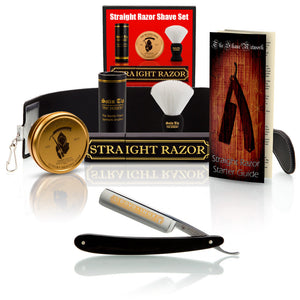 Dovo Ebony 5/8" Straight Razor with Luxury Shave Set