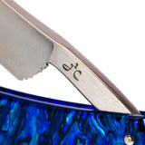 J2Customs 7/8" "Haliotis" Custom Razor with Beautiful Blue Abalone Scales