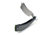 Alex Jacques Custom Hand Carved 6/8" Razor - With Texalium Silver G10 Scales With "Detail" Window