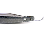 Alex Jacques Custom Hand Carved 6/8" Razor - With Texalium Silver G10 Scales With "Detail" Window